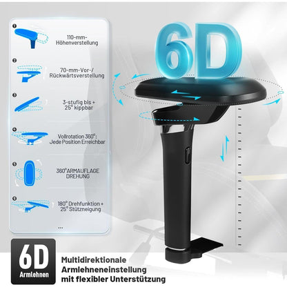 STARUZI Gaming Stuhl Schwarz Grau Ergonomisch 150kg