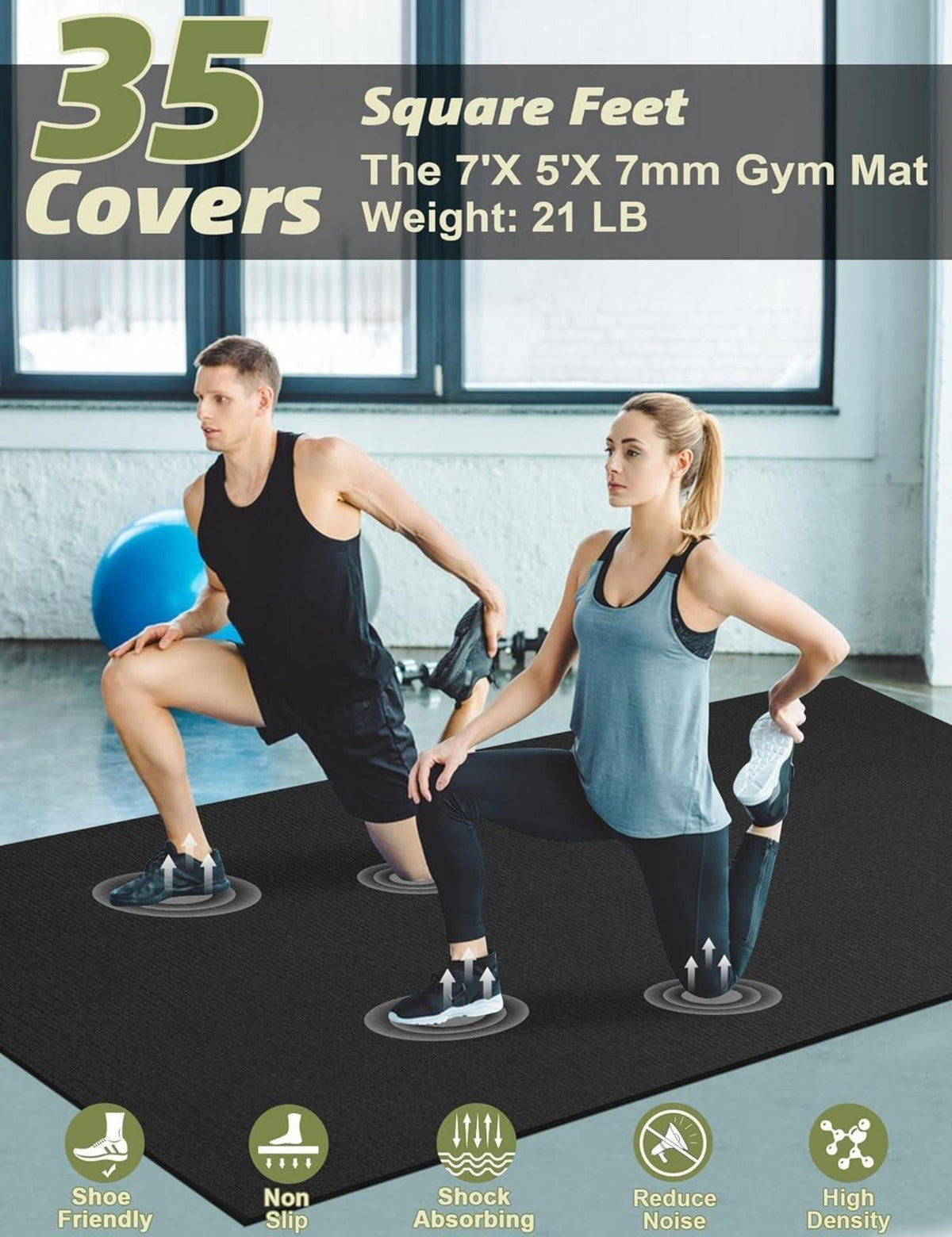 innhom Bodenschutzmatte Fitness Sportmatte rutschfest