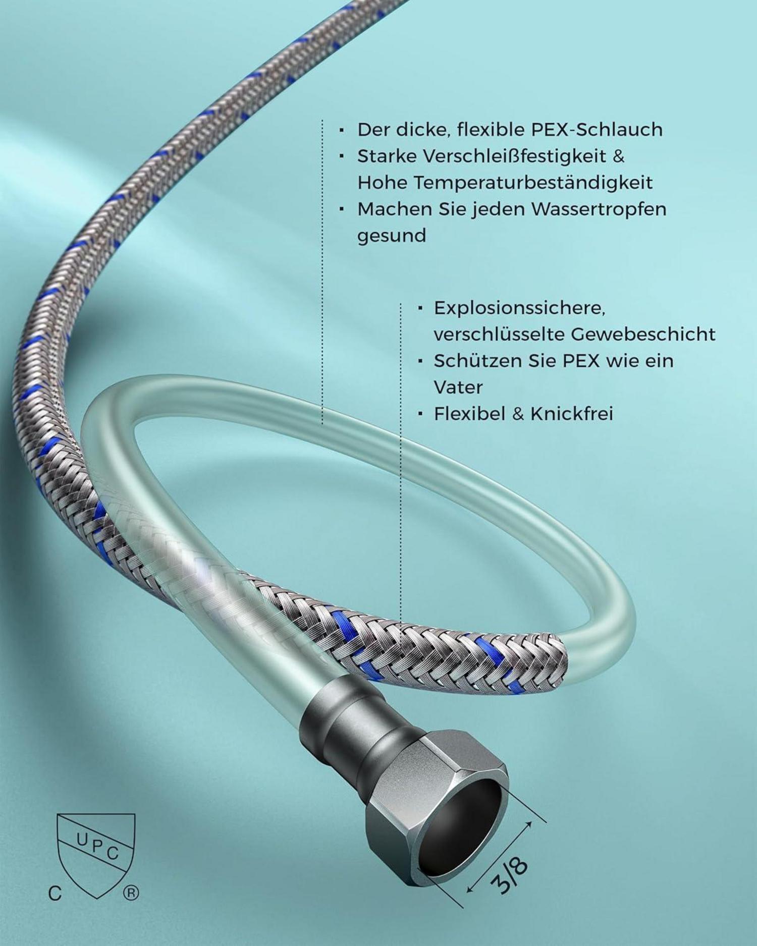Wasserhahn Bad Wasserfall Waschtischarmatur Energiesparend Brushed
