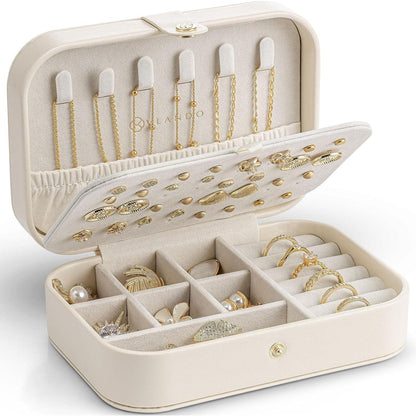 Reise Schmuckkästchen in Lederoptik, Beige