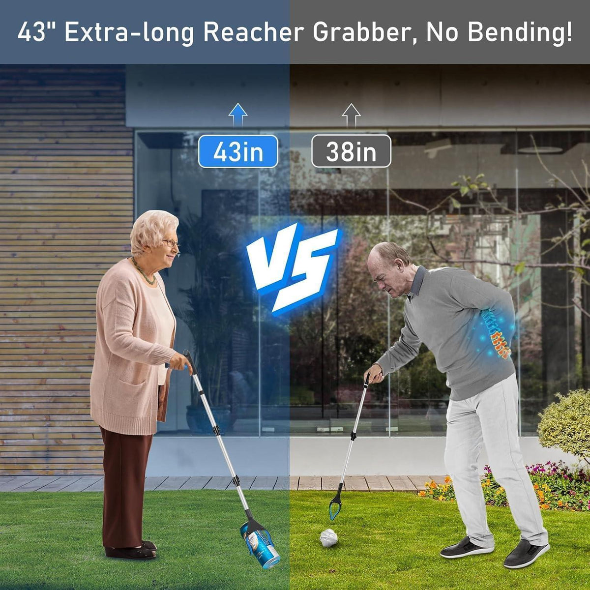 91cm Greifzange faltbar mit Magnet, drehbar, blau