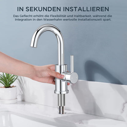 Hochwertiger Waschtischarmatur 360° drehbar, polierter Chrom