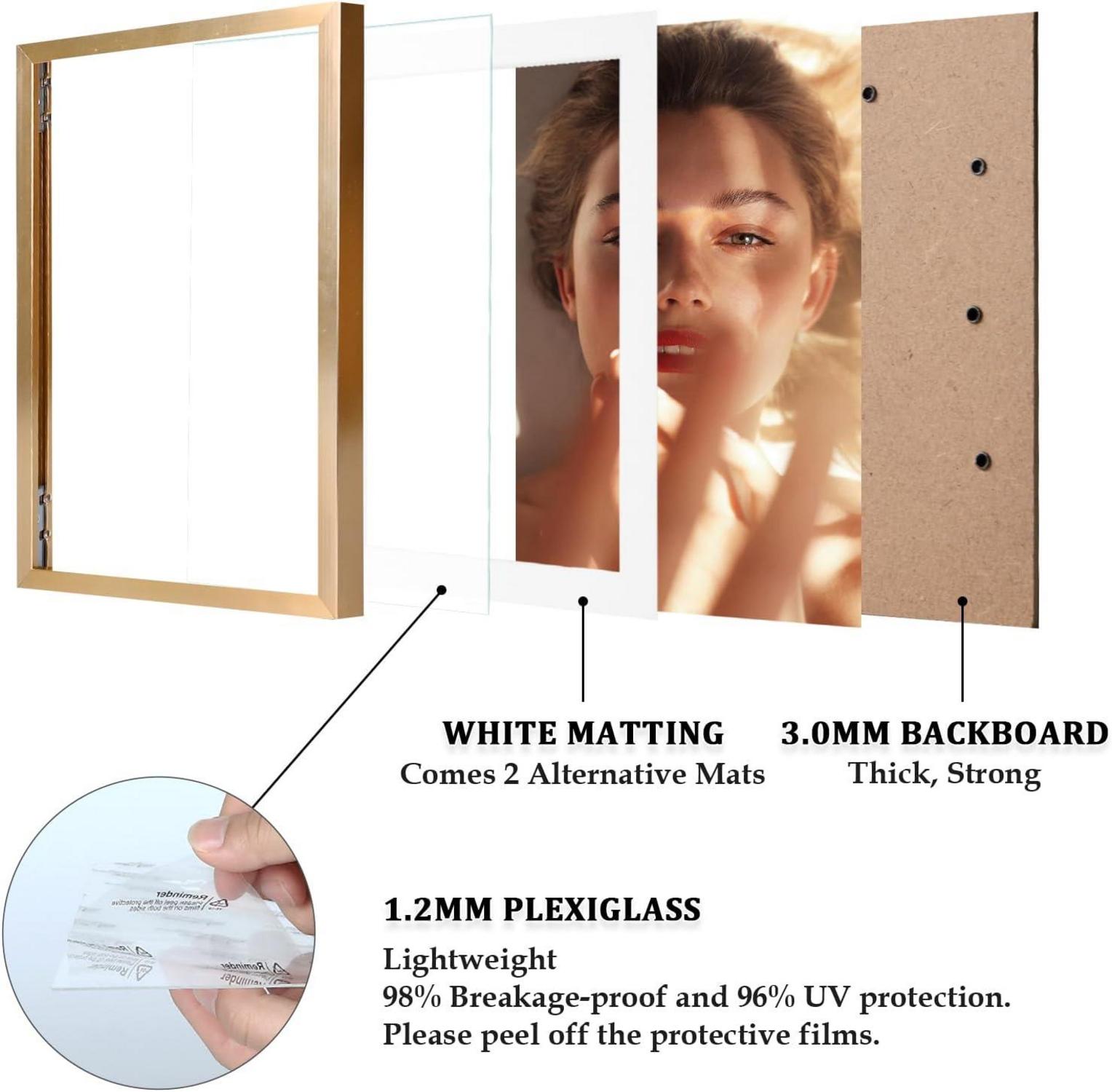 Egofine A3 Aluminum Picture Frame Display with Mats - 2 Pack