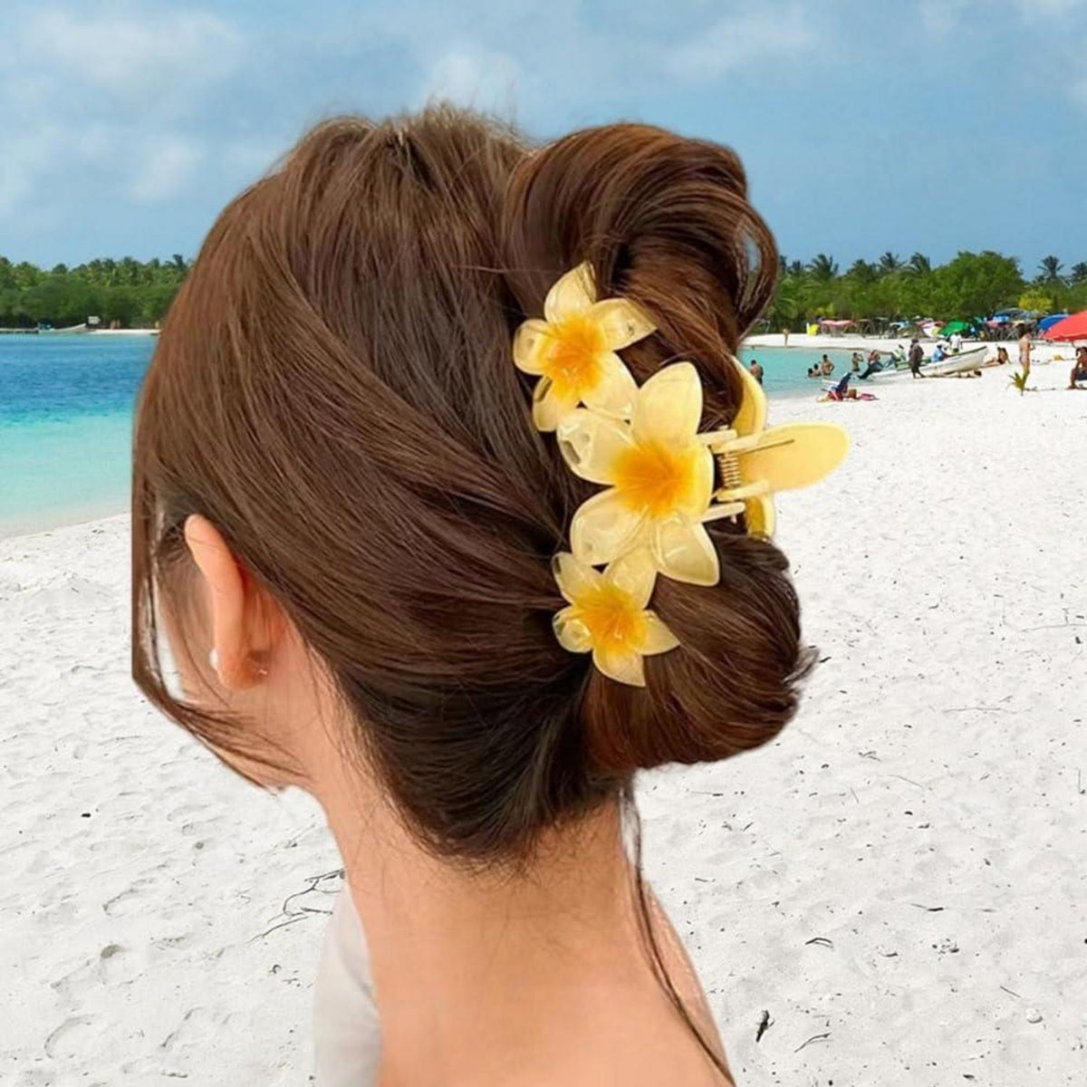 4er Set Blumen Haarklammern Acryl Große Haarspangen Mädchen