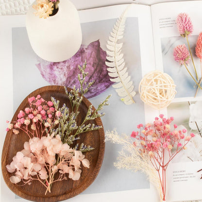 Getrocknete Blumen Set für DIY Heimdeko & Basteln (Rosa)