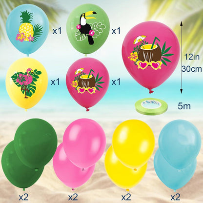 Hawaii Sommer Party Deko 14-teilig Wimpelkette Themenparty