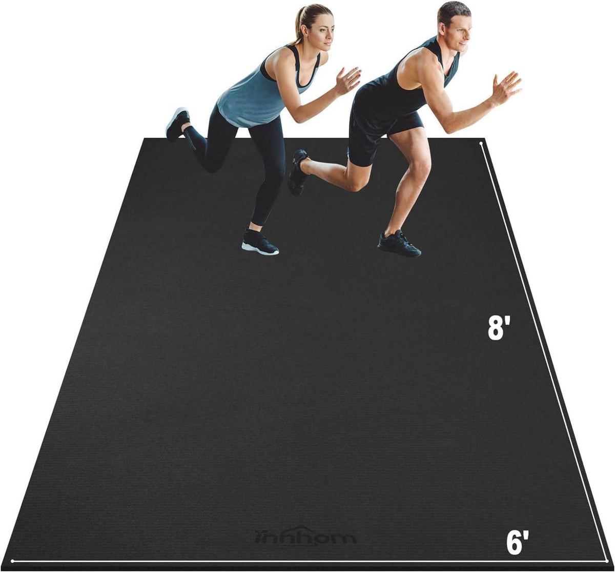 Bodenschutzmatte Fitnessgeräte rutschfest schwarz 243x182x0,7cm