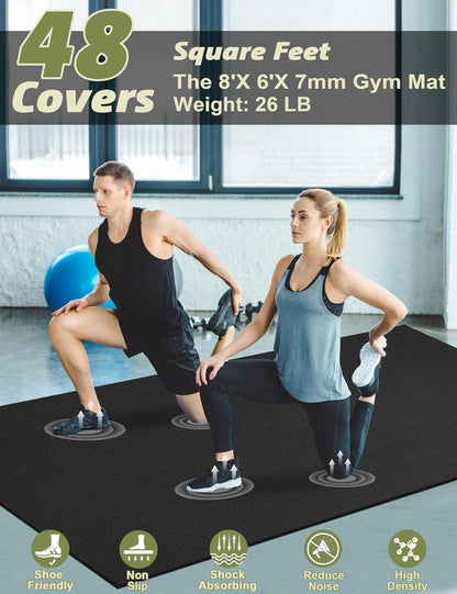 innhom Fitnessmatte rutschfest 243x182x0,7cm Schwarz