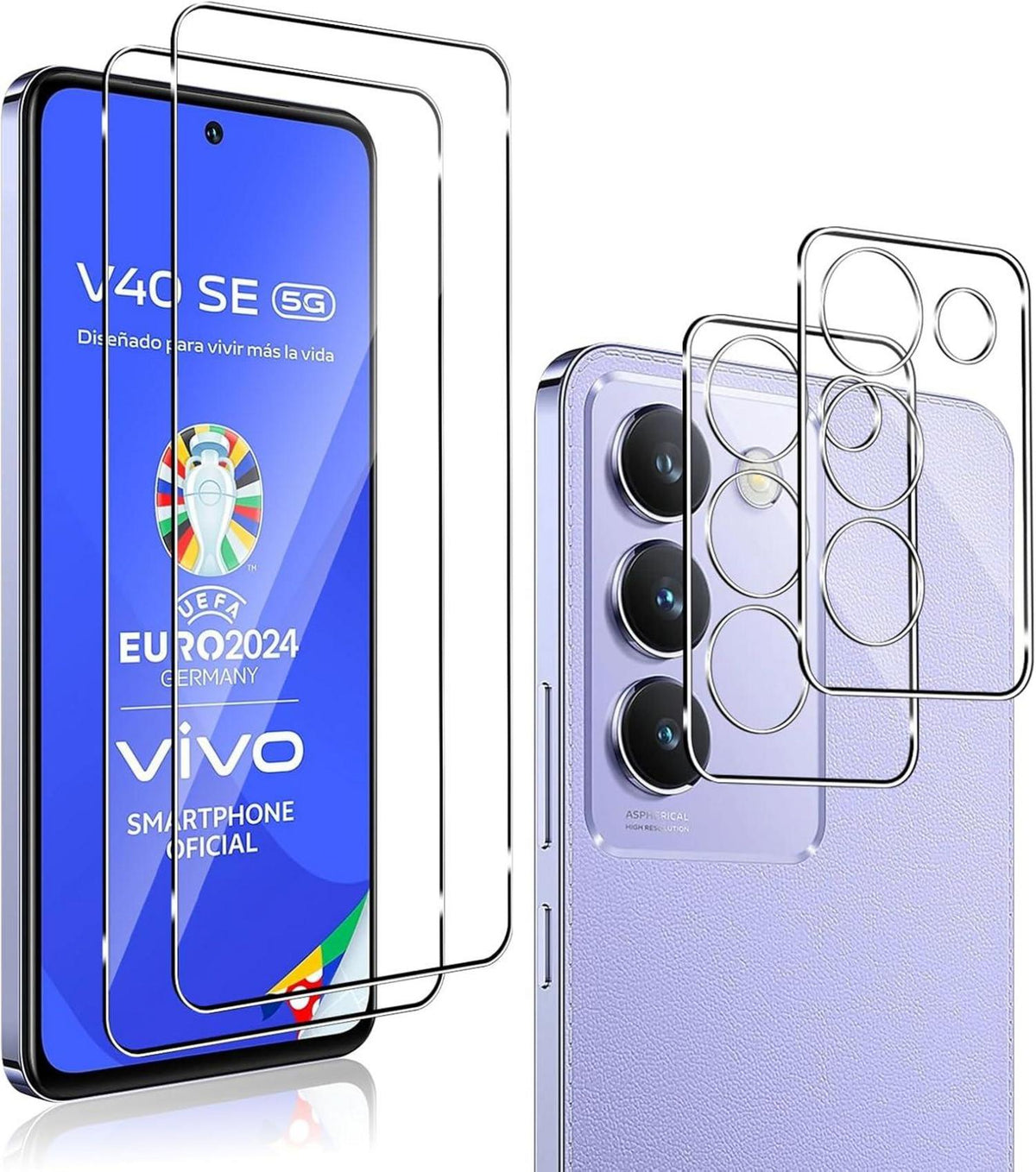 Panzerglas für VIVO V40 SE/Vivo V30 Lite, Schutzfolie + Kameraschutz