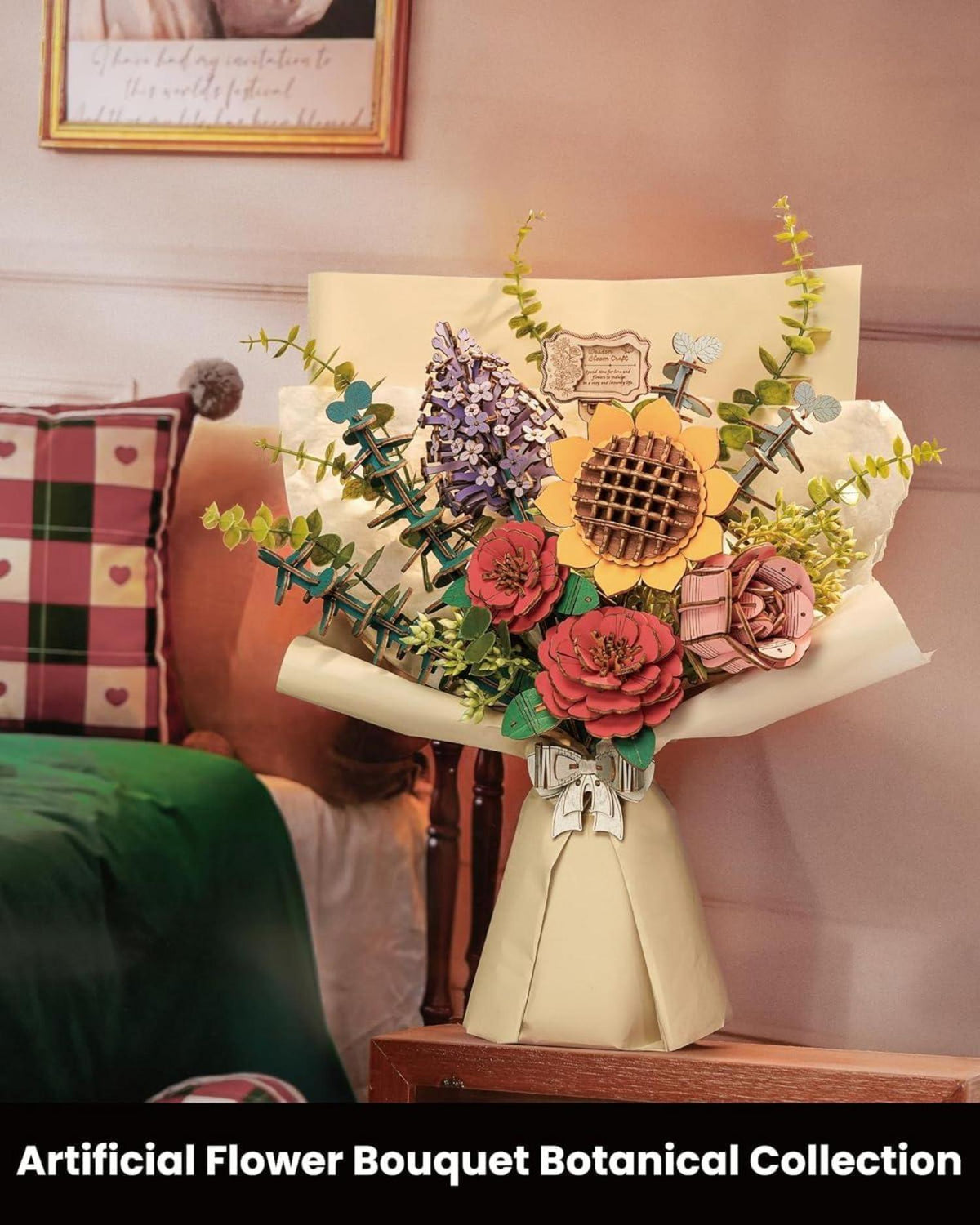 3D Puzzle Holz Blume Bouquet Handwerk für Erwachsene - Home Decoration