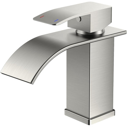 Wasserhahn Bad Wasserfall Einhandmischer Gebürstet Nickel