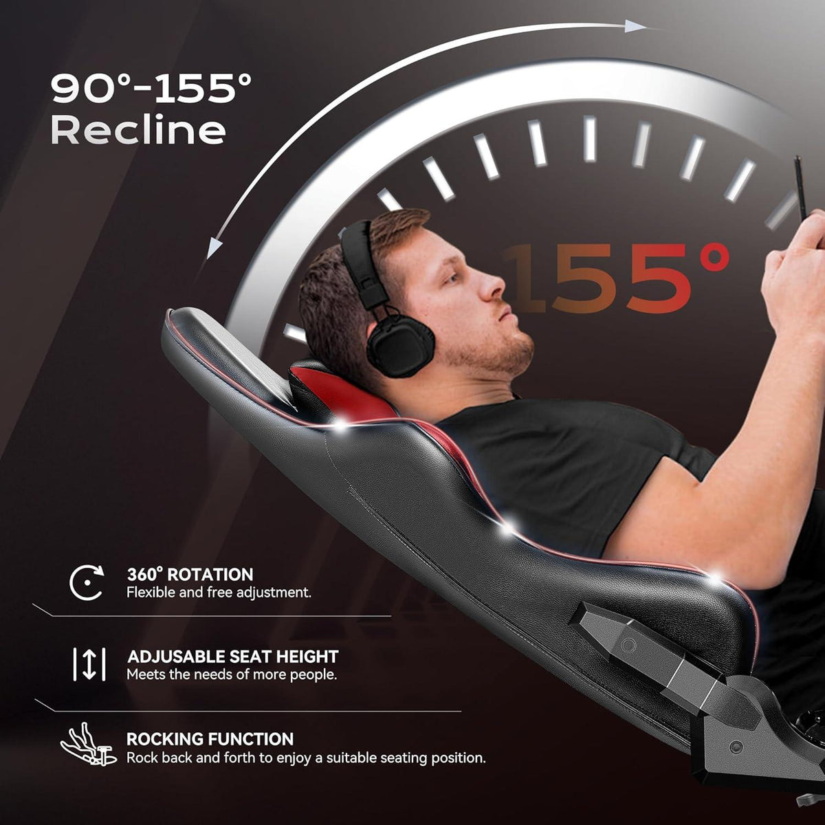 Gaming Chair Ergonomisch Höhenverstellbar Racing Style Gamer Stuhl