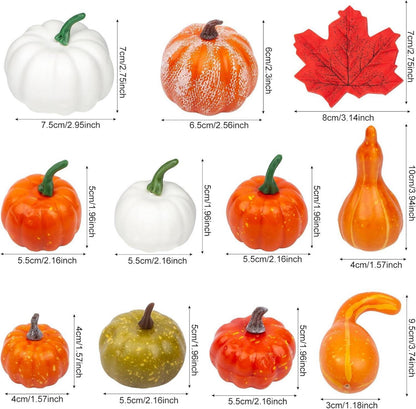 238-teiliges Kürbis Deko Set mit Herbstblättern für Thanksgiving und Halloween