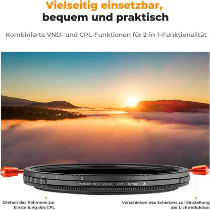 ND CPL Filter 72mm 2-in-1 K&F Concept Nano-K Serie