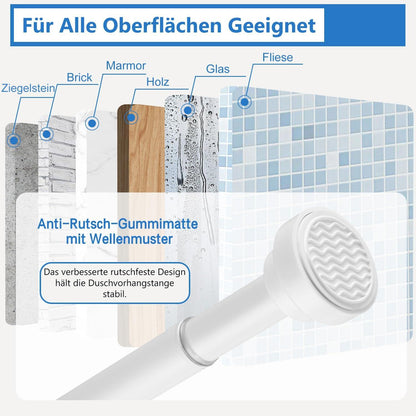 Gardinenstange Teleskopstange Duschvorhangstange Badezimmer Badewanne