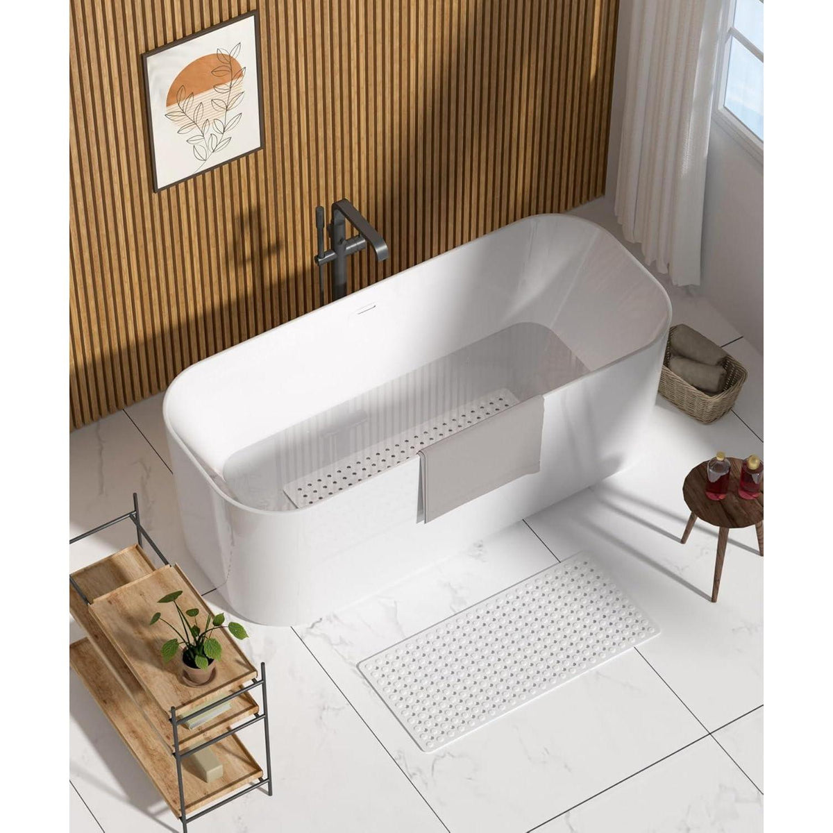 Rutschfeste Badewannenmatte 89x40cm – Schnelltrocknend & Sicher