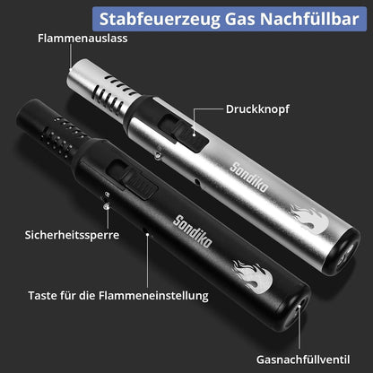 Jetflame Feuerzeug 2er Set Gas Sturmfeuerzeug