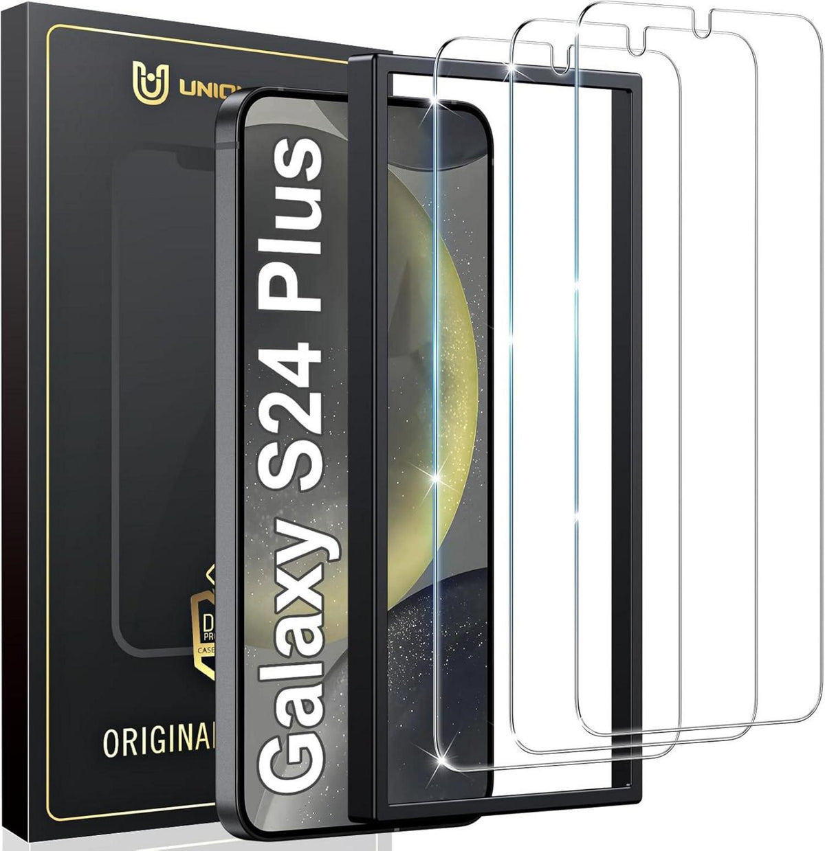 Schutzfolie Samsung Galaxy S24 Plus Panzer Glas 3er Set_hell