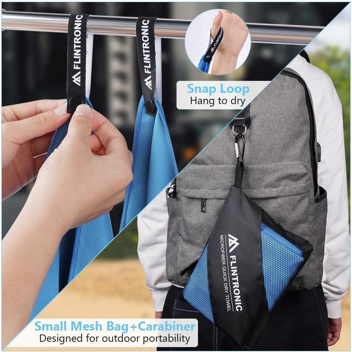 Schnelltrocknendes Mikrofaser Handtuch-Set für Fitness, Strand, Reise - Groß & Klein