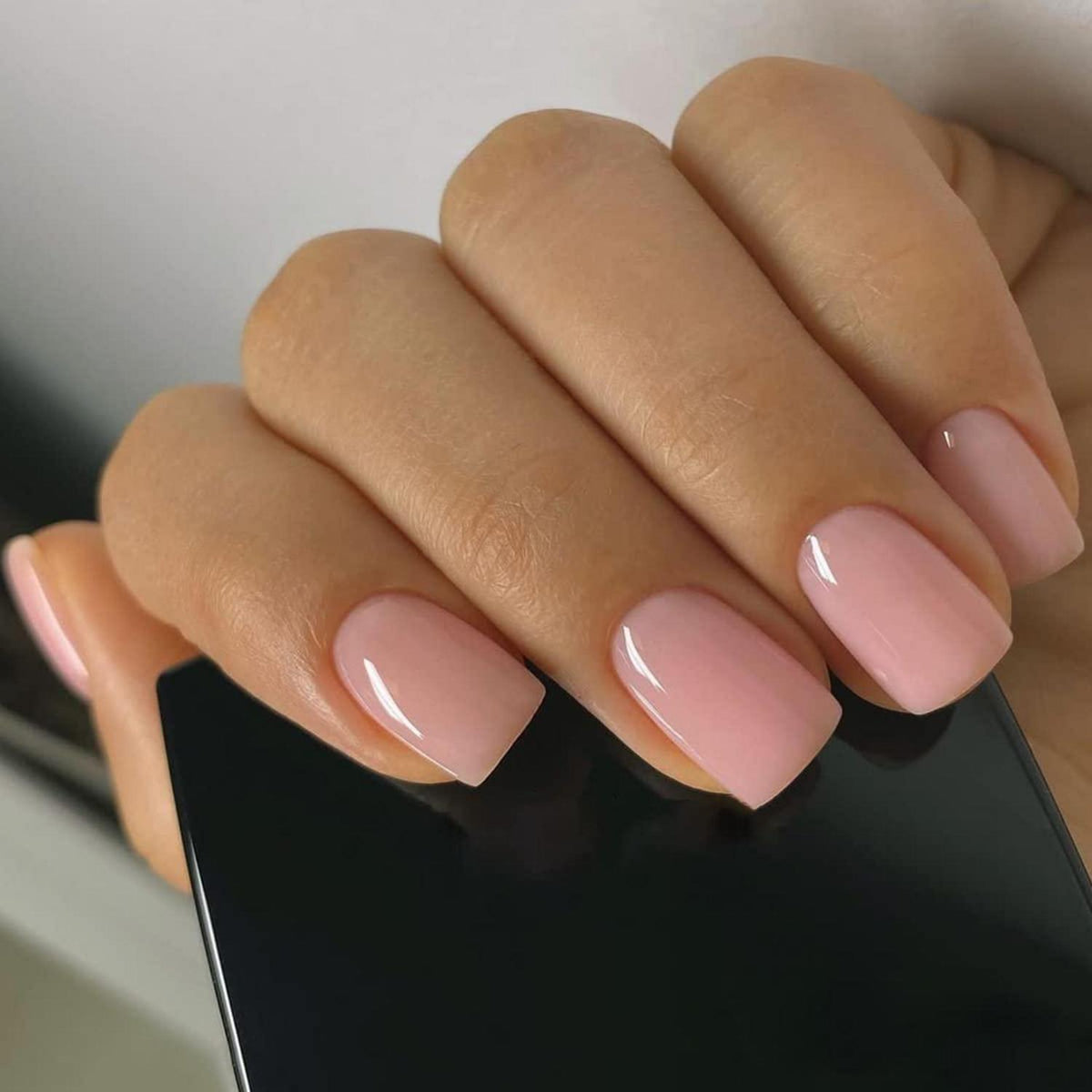24 Stück Pink Nägel Zum Aufkleben Kurz Eckig Künstliche Fingernägel