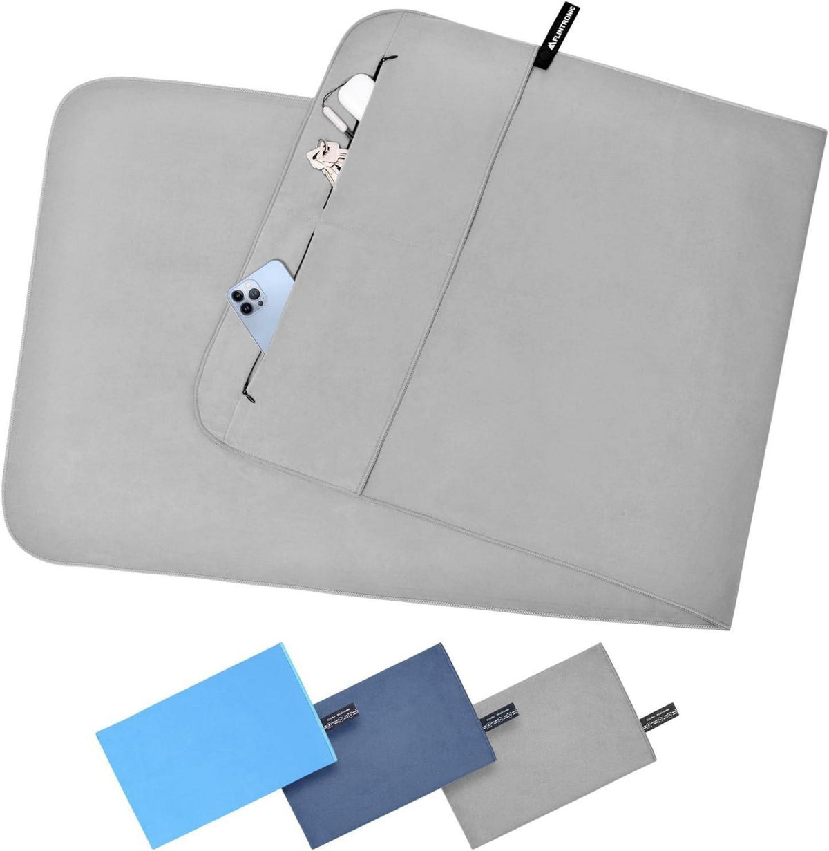 Microfaser Sporthandtuch schnell trocknend antibakteriell mit Tasche