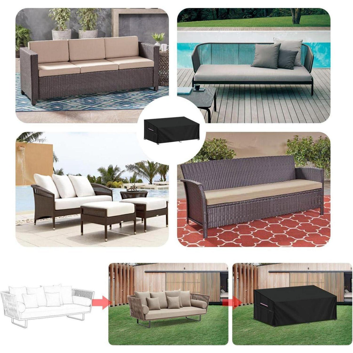 Gartenbank Abdeckung 3-Sitzer – Wasserdicht & Windfest