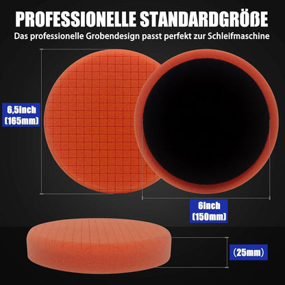 7tlg Polierschwamm Set 150mm Klett für Auto & Exzenterpoliermaschine