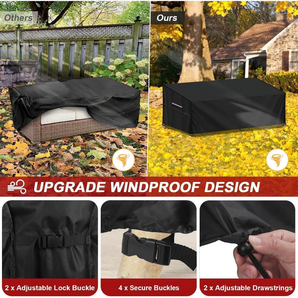 Gartensofa Schutzhülle 3-4 Sitzer, Wasserdicht & Windfest