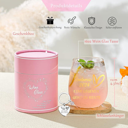 Rentenglas 2024 Weingläser Ruhestandsgeschenk 480ml 16oz
