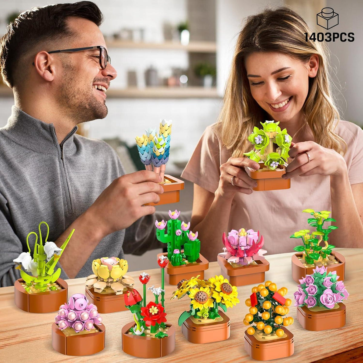 12 Sukkulenten Blumen Mini Bausatz 3.6MM Set 1403 Stück