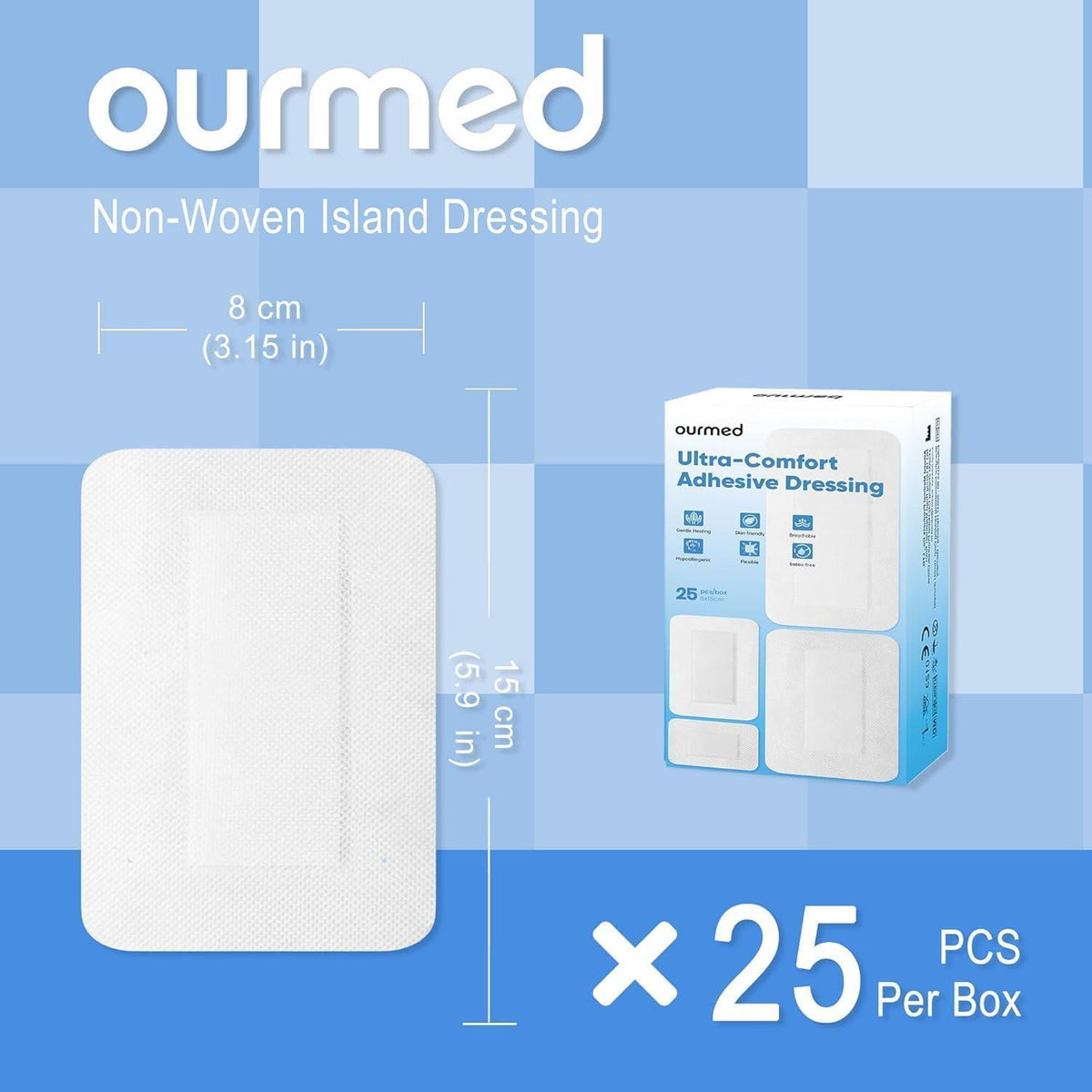 Sterile Wundpflaster 8x15 cm – Packung mit 25 Stück
