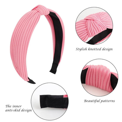 4er Pack breite Knoten Haarreifen Damen Mädchen Stirnband Boho