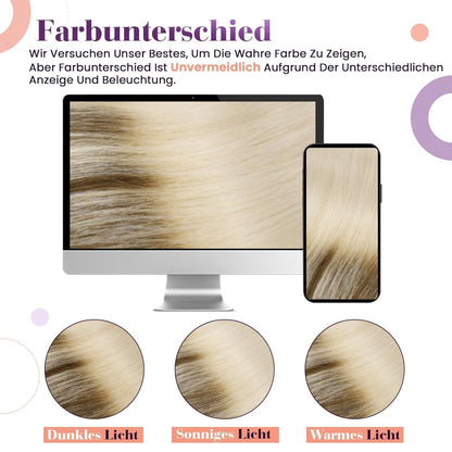 Clip-in Echthaar Extensions Ombre Blond Balayage 50cm
