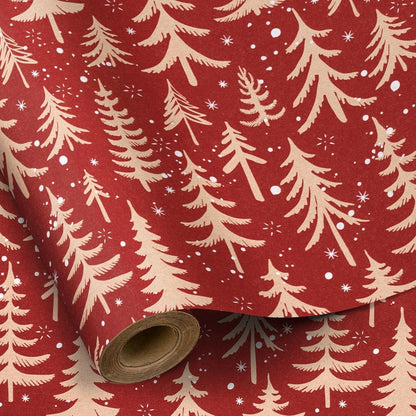 Weihnachtsgeschenkpapier Rolle mit rotem Weihnachtsbaum Design