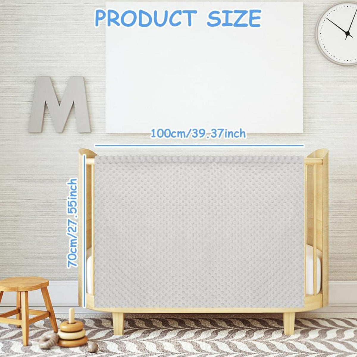 Babydecke Baumwolle Doppellagig 70x100cm Gepunktet Mädchen