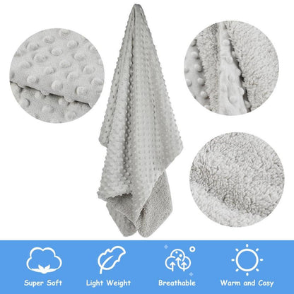 Babydecke Doppellagige Kinderdecke Gepunktet 70x100cm Kuscheldecke