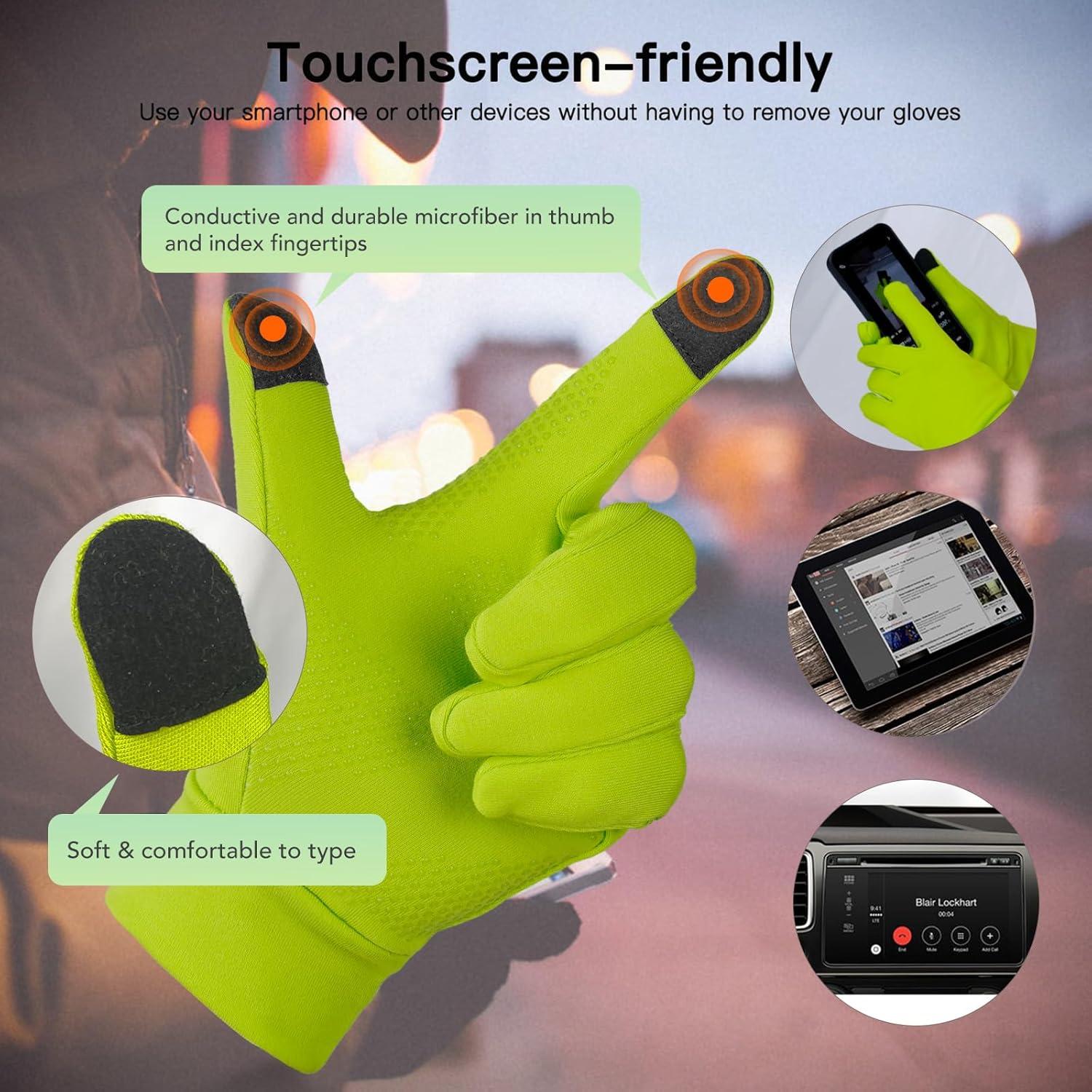 Unigear Touchscreen Handschuhe Laufhandschuhe Warm Winddicht Grün L
