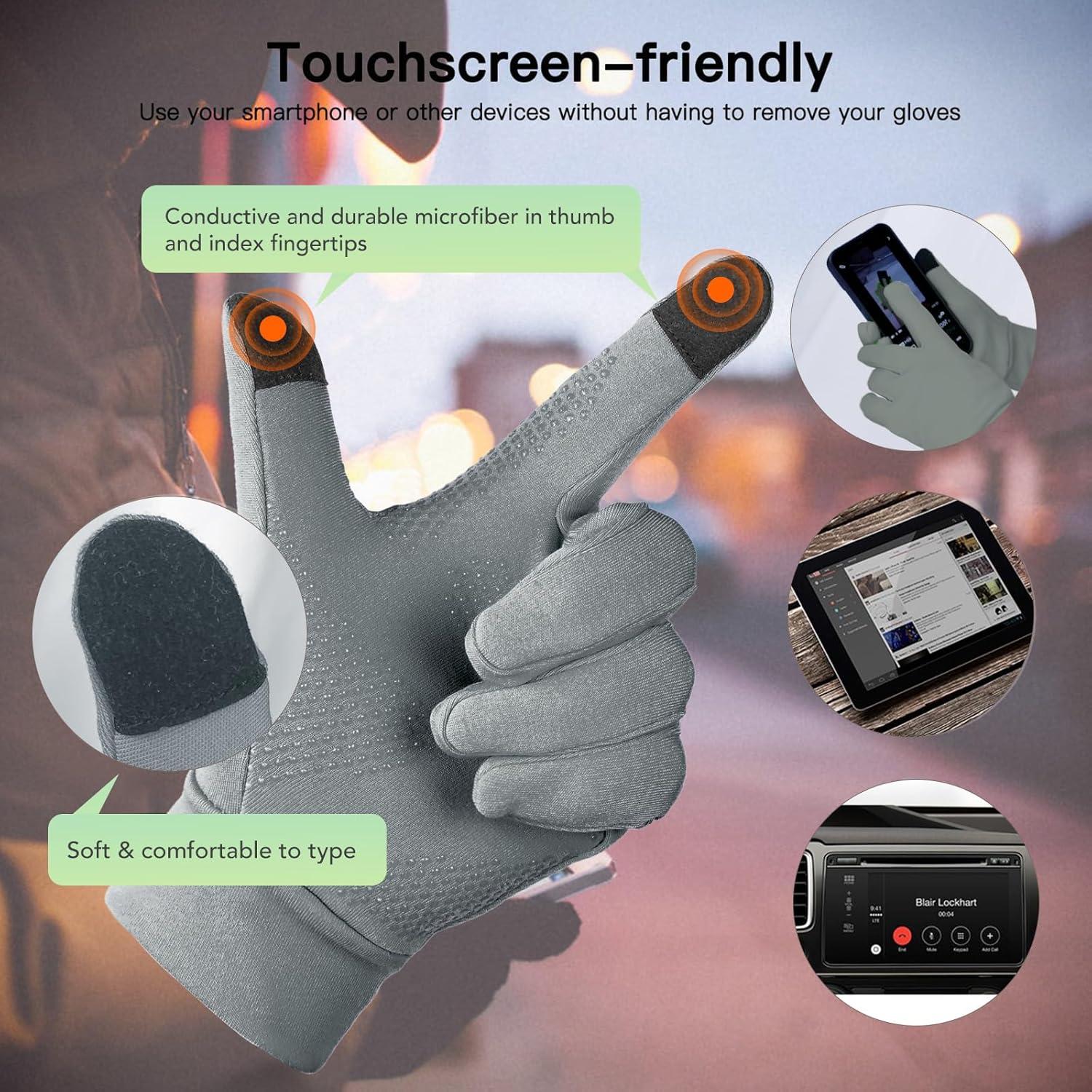 Unigear Touchscreen Laufhandschuhe Herren Damen Warm Winddicht