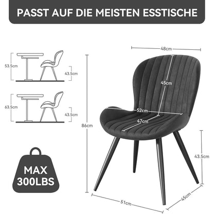 Esszimmerstühle 2er Set Schwarz – Ergonomisch & Robust