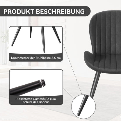 Esszimmerstühle 2er Set Schwarz – Ergonomisch & Robust