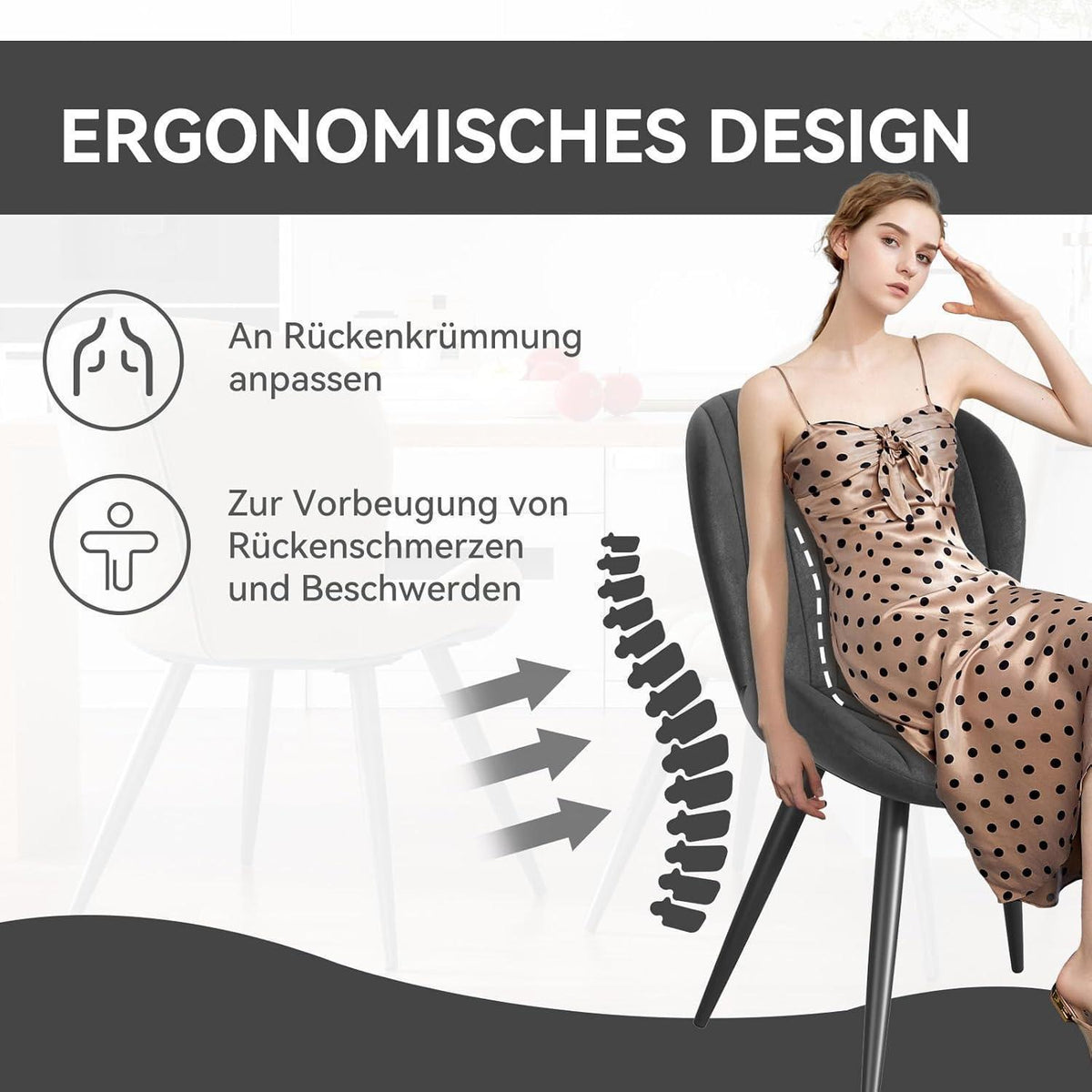 Esszimmerstühle 2er Set Schwarz – Ergonomisch & Robust