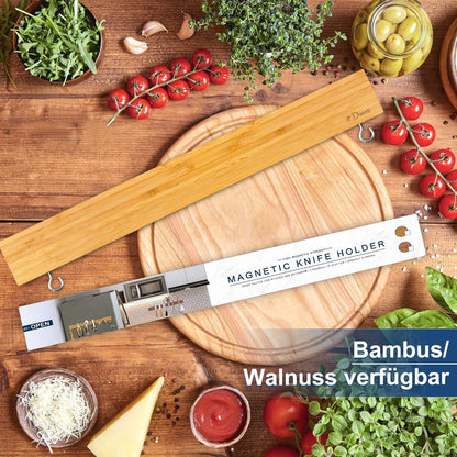 Magnetleiste Messer 40 cm Bambus magnetisch, inkl. Haken