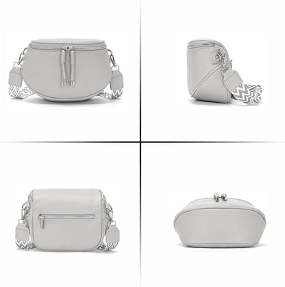 Bauchtasche Damen Crossbody Bag Handtasche Grau Veganes Leder