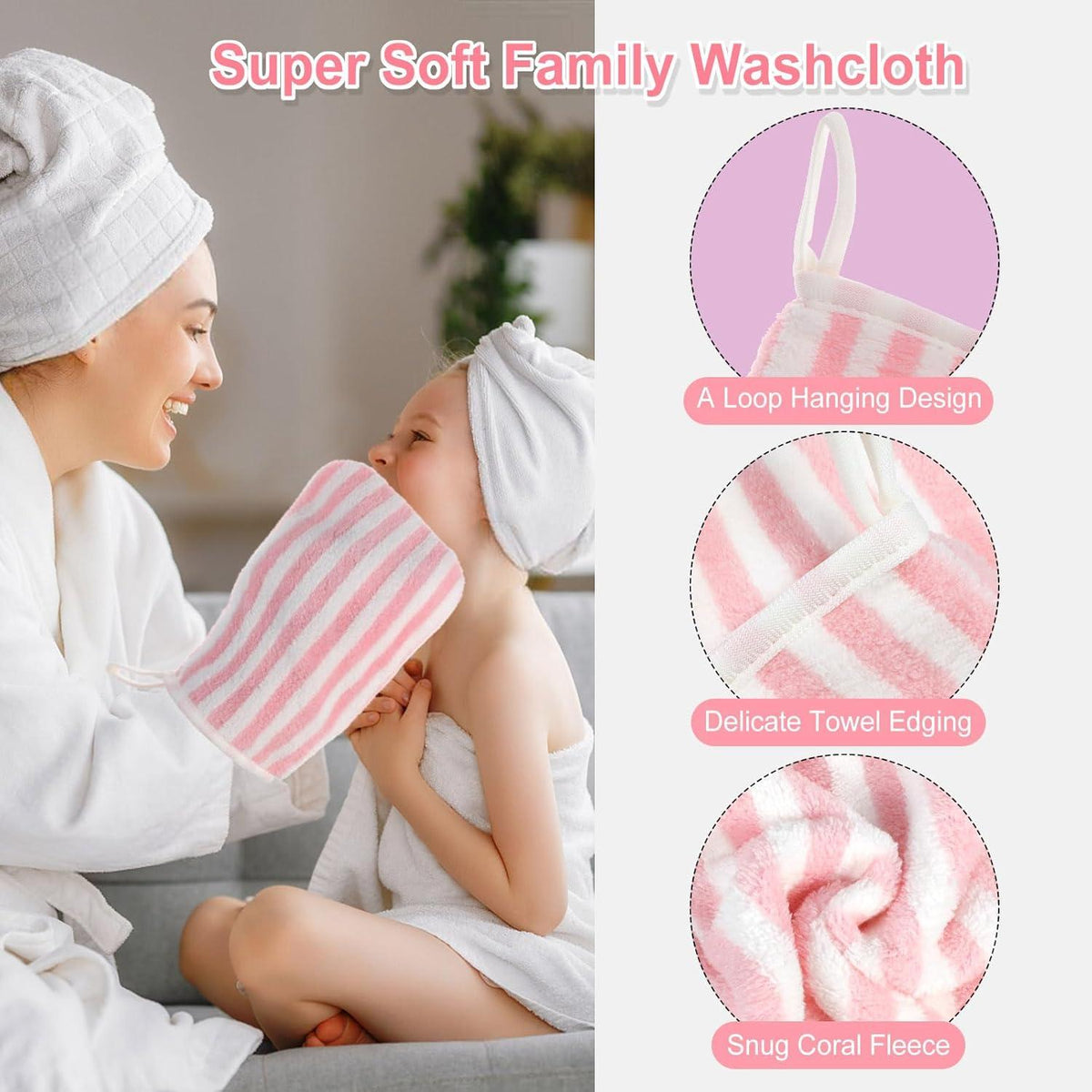 Waschlappen Set Coral Fleece 13x20cm 3 Farben PHOGARY