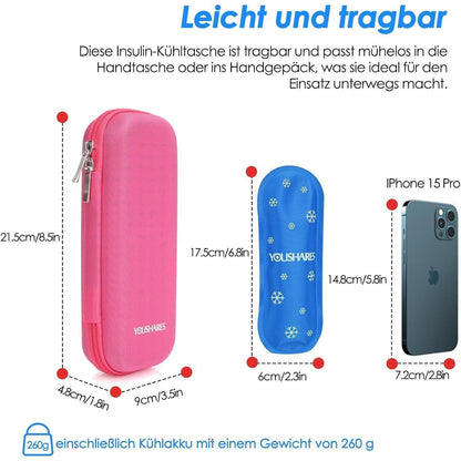 Insulin Kühltasche mit Kühlakkus – TSA-Sicher für Reisen