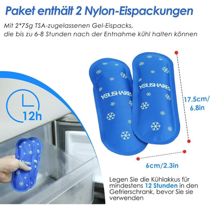 Insulin Kühltasche mit Kühlakkus – TSA-Sicher für Reisen