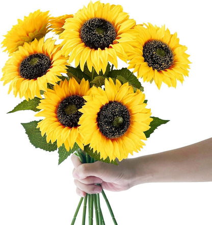Künstliche Sonnenblumen Deko 8er Set 40cm Gelb Blumen Herbst Hochzeit