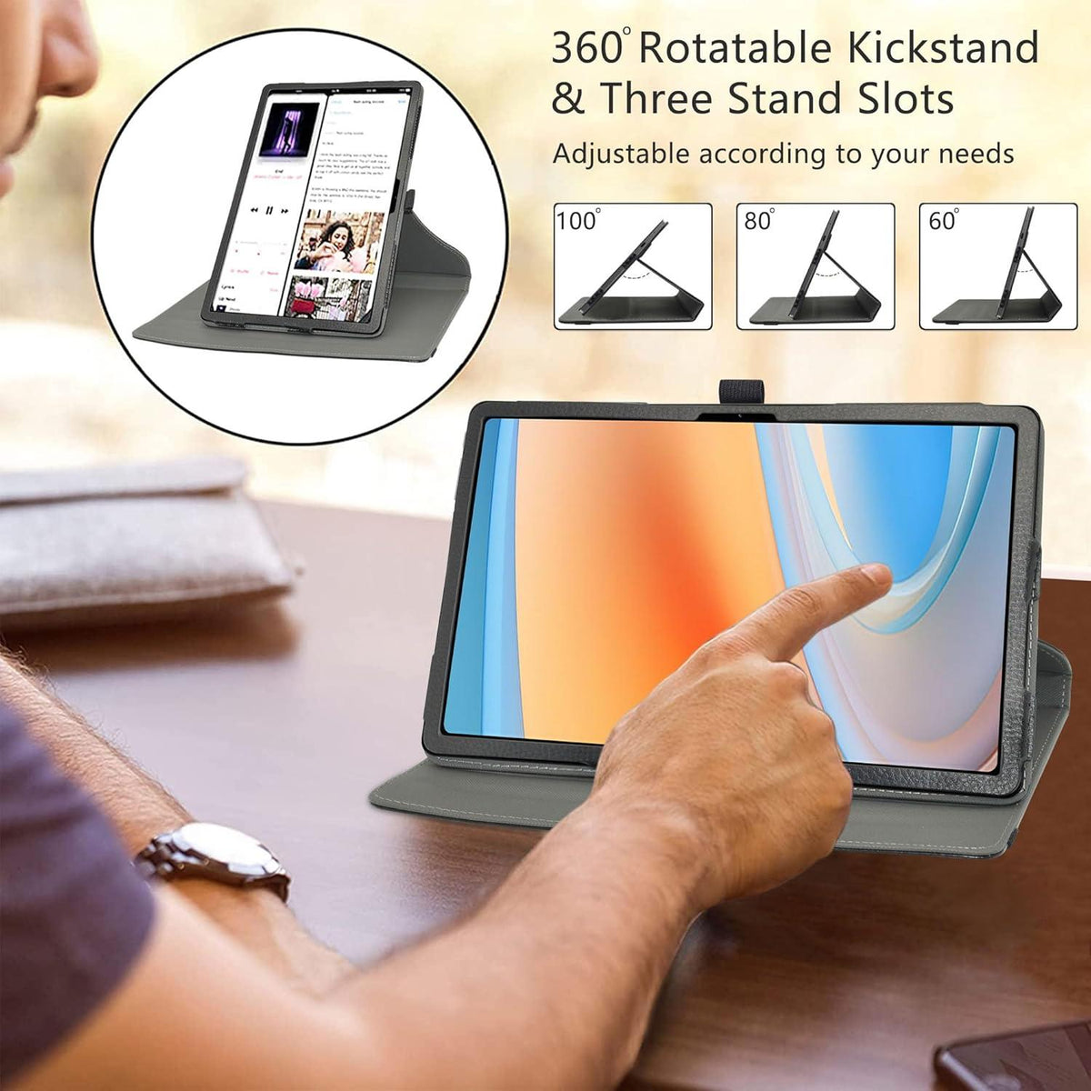 LiuShan Rotating hülle für ALLDOCUBE iPlay60 360° Drehbares Standfunktion Tablet PC 11 Zoll Schwarz