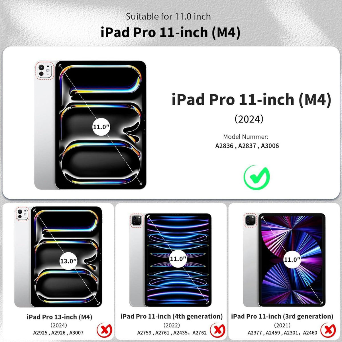 EasyAcc iPad Pro 11 Zoll (2024) Hülle - Ultra Dünn Matt