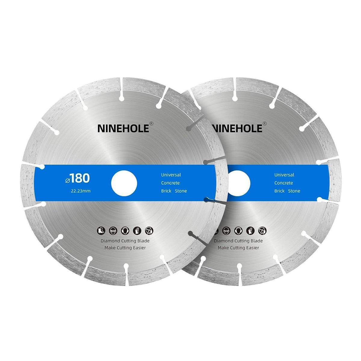 2x Diamant-Trennscheibe 180mm für Beton, Stein, Ziegel